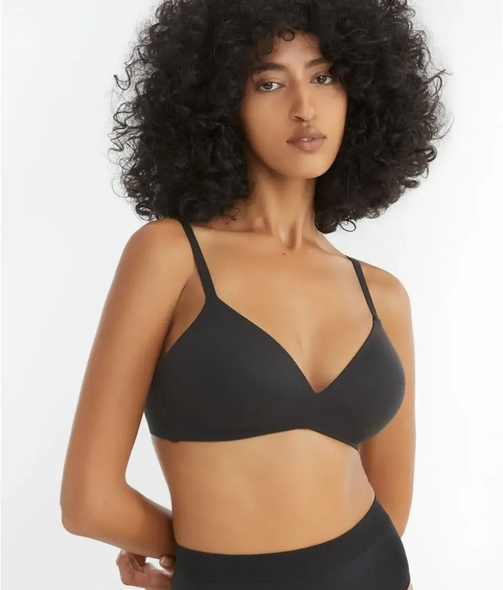 WACOAL How Perfect Wire-Free T-Shirt Bra Black Sz 34D